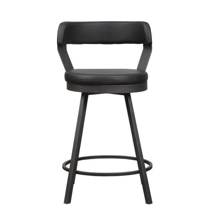 5566-24BK - Swivel Counter Height Chair, Black