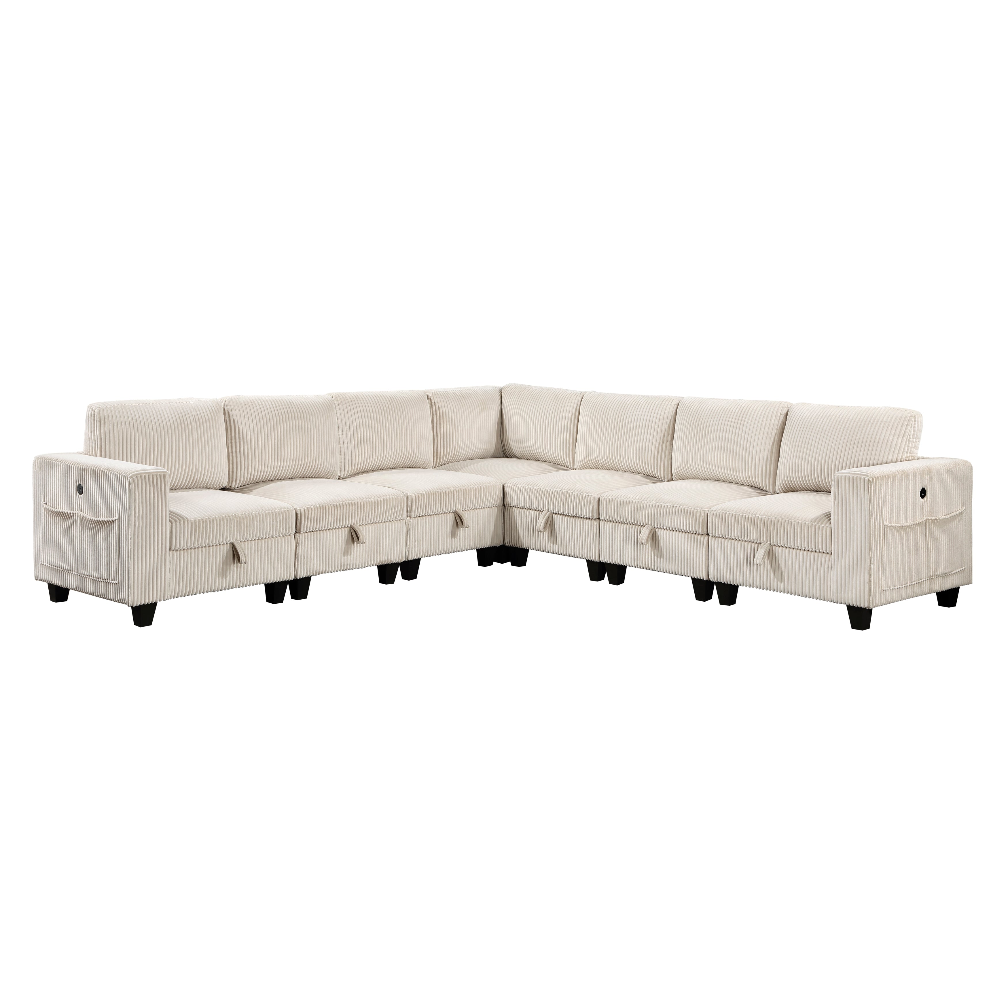 Walterboro-(7)7-Piece Sectional with Storage, Storage Pouches and Charging Ports image