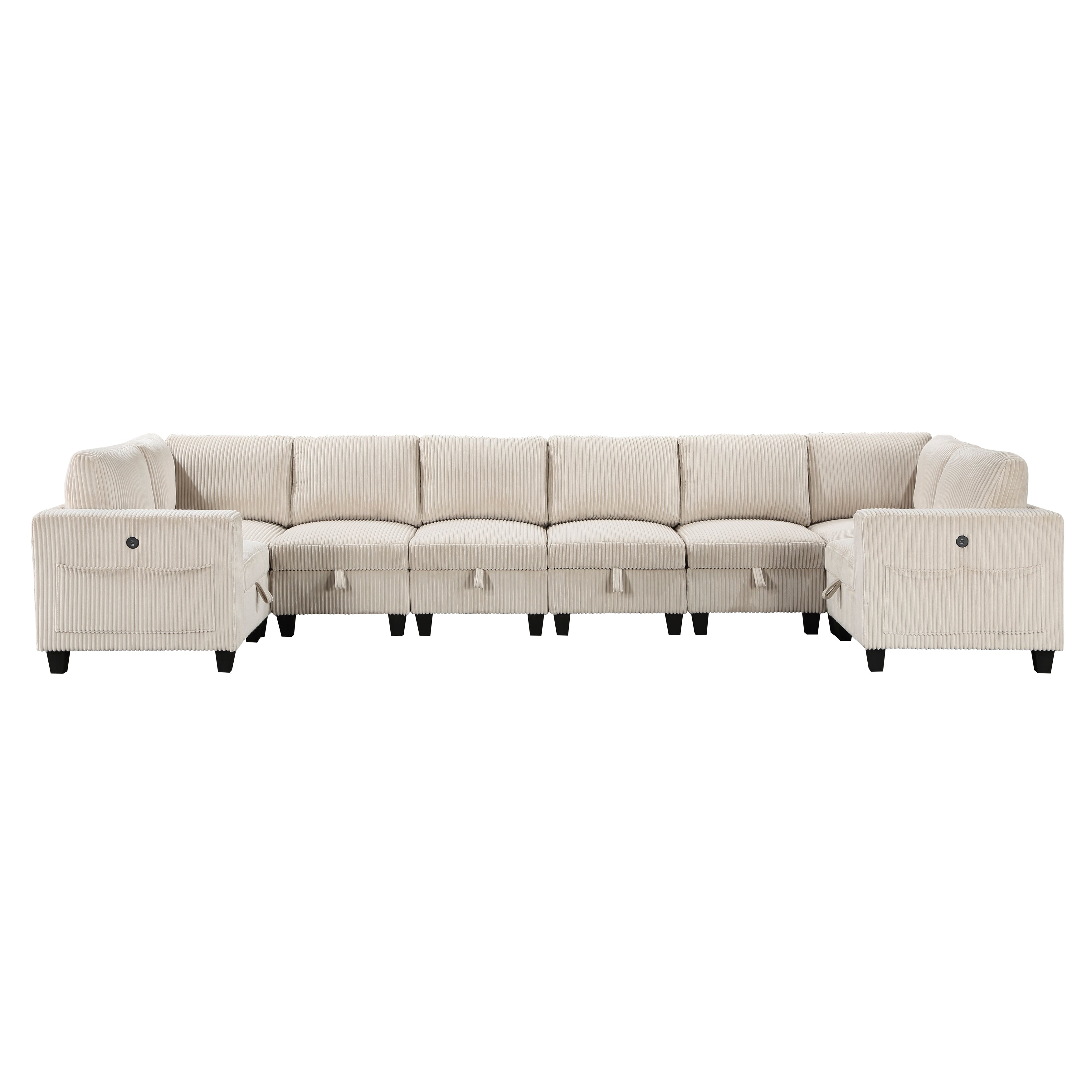 Walterboro-(8)8-Piece Sectional with Storage, Storage Pouches and Charging Ports image