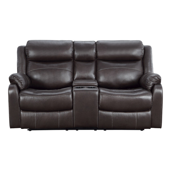 9990DB-2 - Double Lay Flat Reclining Love Seat with Center Console
