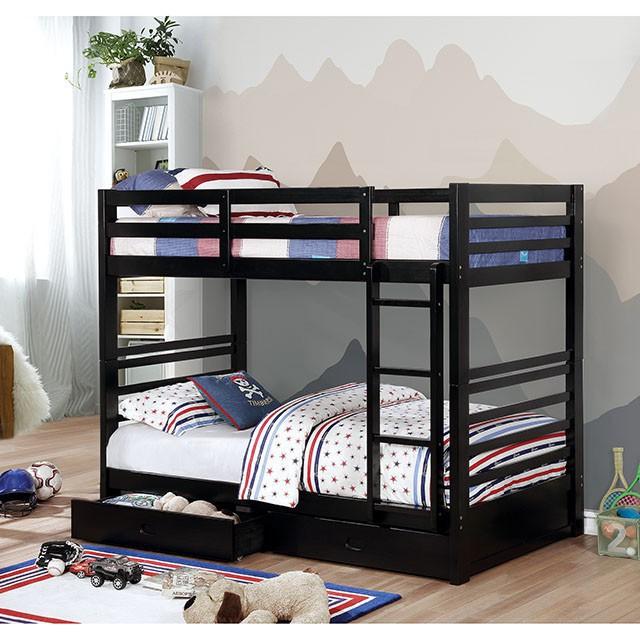 California Iv Black, Walnut, Gray, & White Twin/Twin Bunk Bed
