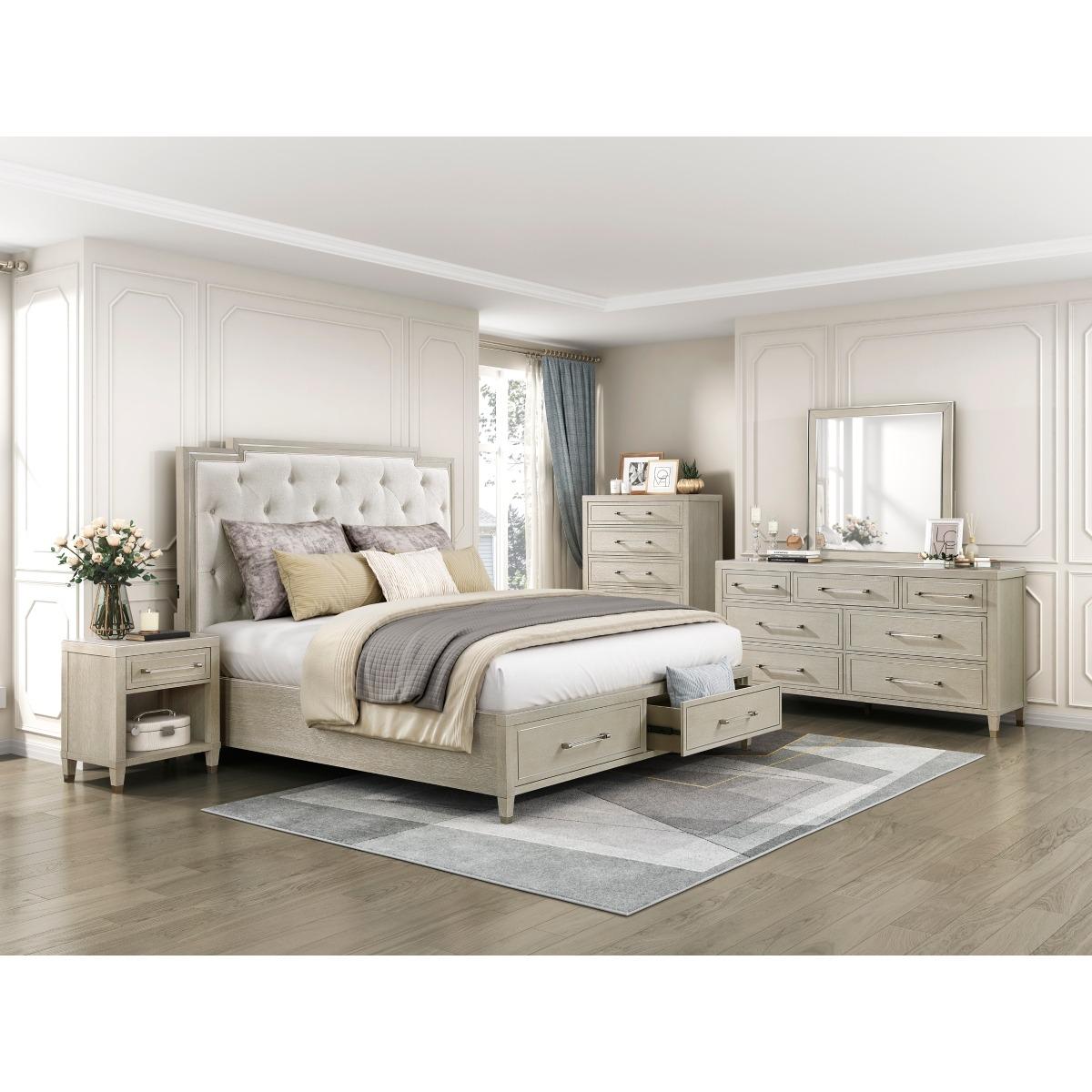 Genoa California King & Eastern King Platform Bed with Footboard Storage