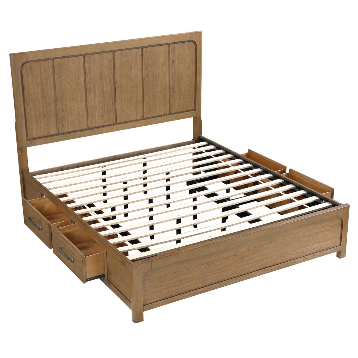 Charlotte Queen Platform Bed with Storage Side Rails