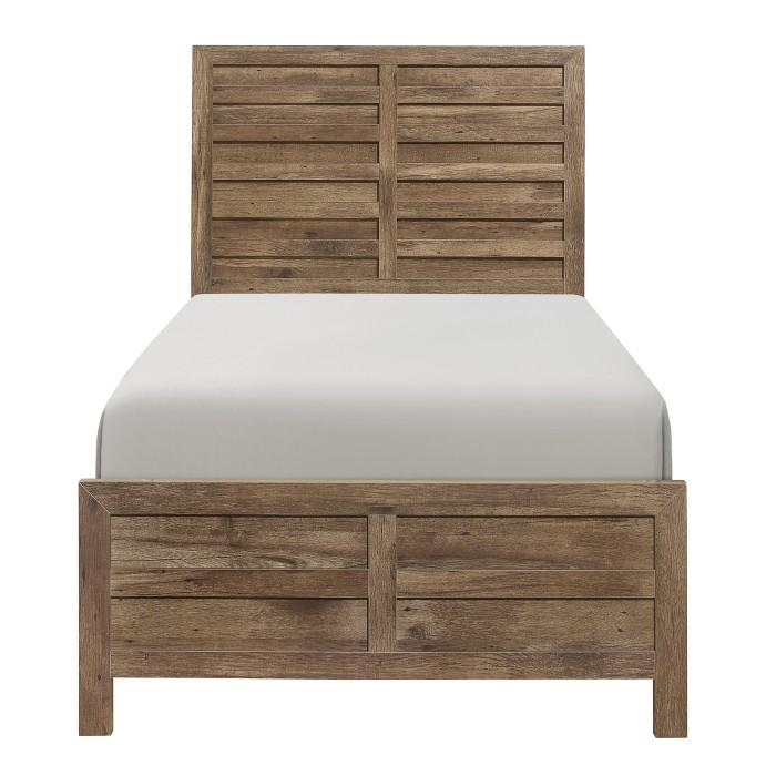 Mandan Twin Panel Bed in Weathered Pine 1910T-1