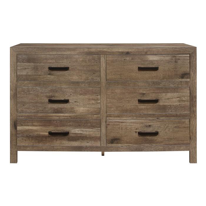 Mandan 6 Drawer Dresser in Weathered Pine 1910-5