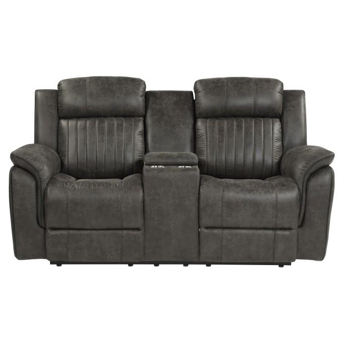 Centeroak Double Reclining Loveseat in Gray 9479BRG-2