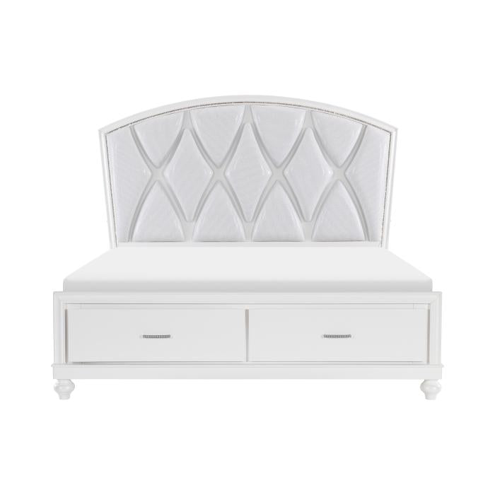 Aria (3) California King Platform Bed with Footboard Storage