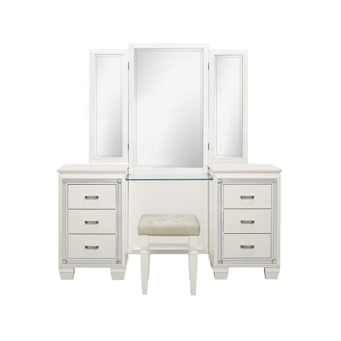 Allura Vanity Dresser with Mirror in White 1916W-15