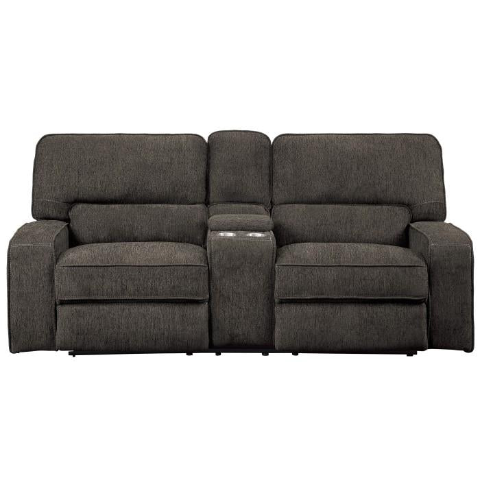 Borneo Power Double Reclining Loveseat in Chocolate
