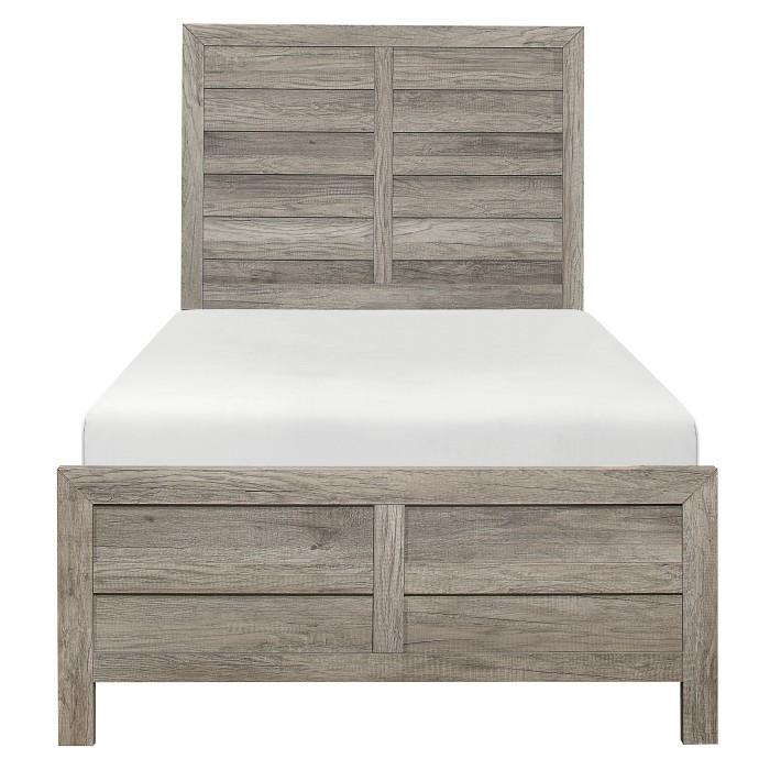 Mandan Twin Panel Bed in Weathered Gray 1910GYT-1
