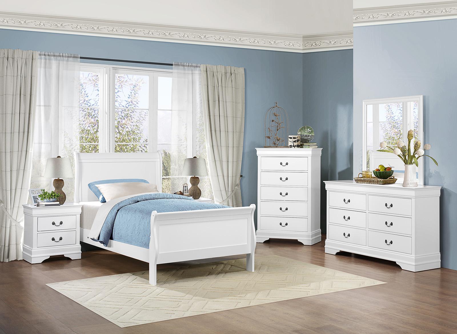Mayville Twin Sleigh Bed in White 2147TW-1