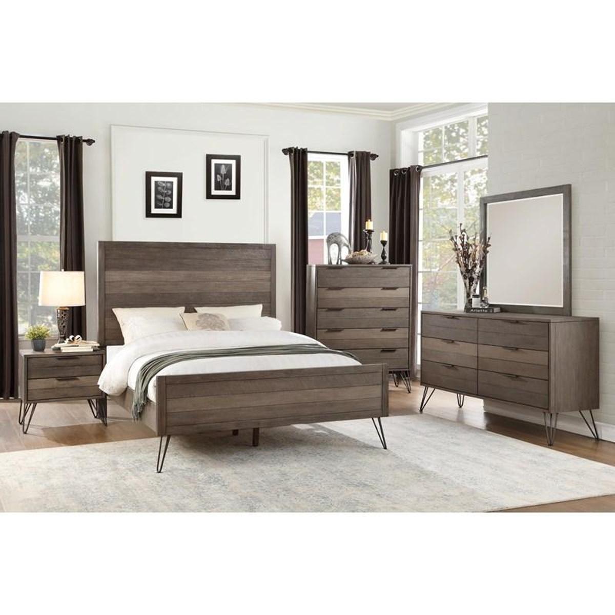 Urbanite Queen Panel Bed in Tri-tone Gray 1604-1