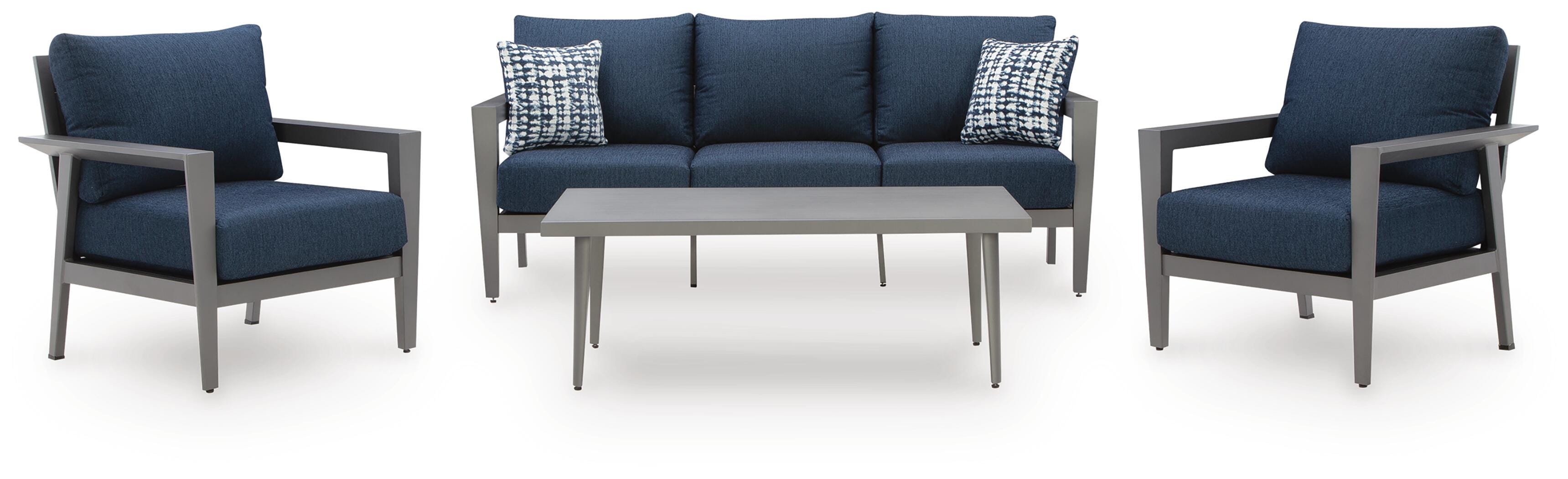 Gali Outdoor Sofa/Chairs/Table Set (Set of 4)