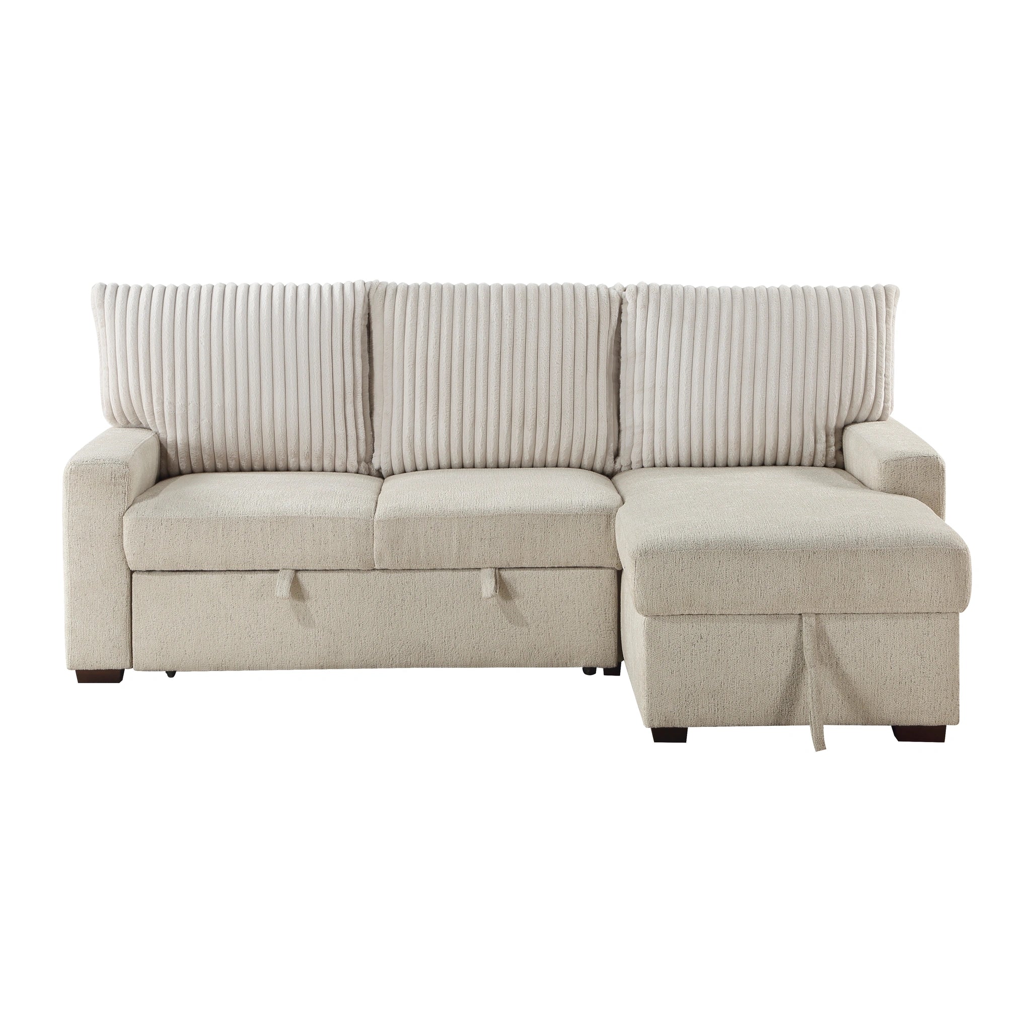 Gallatin-(2)2-Piece Sectional with Right Chaise and Drop-Down Cup holders, Storage Pouch, Pull-out Bed and Hidden Storage image