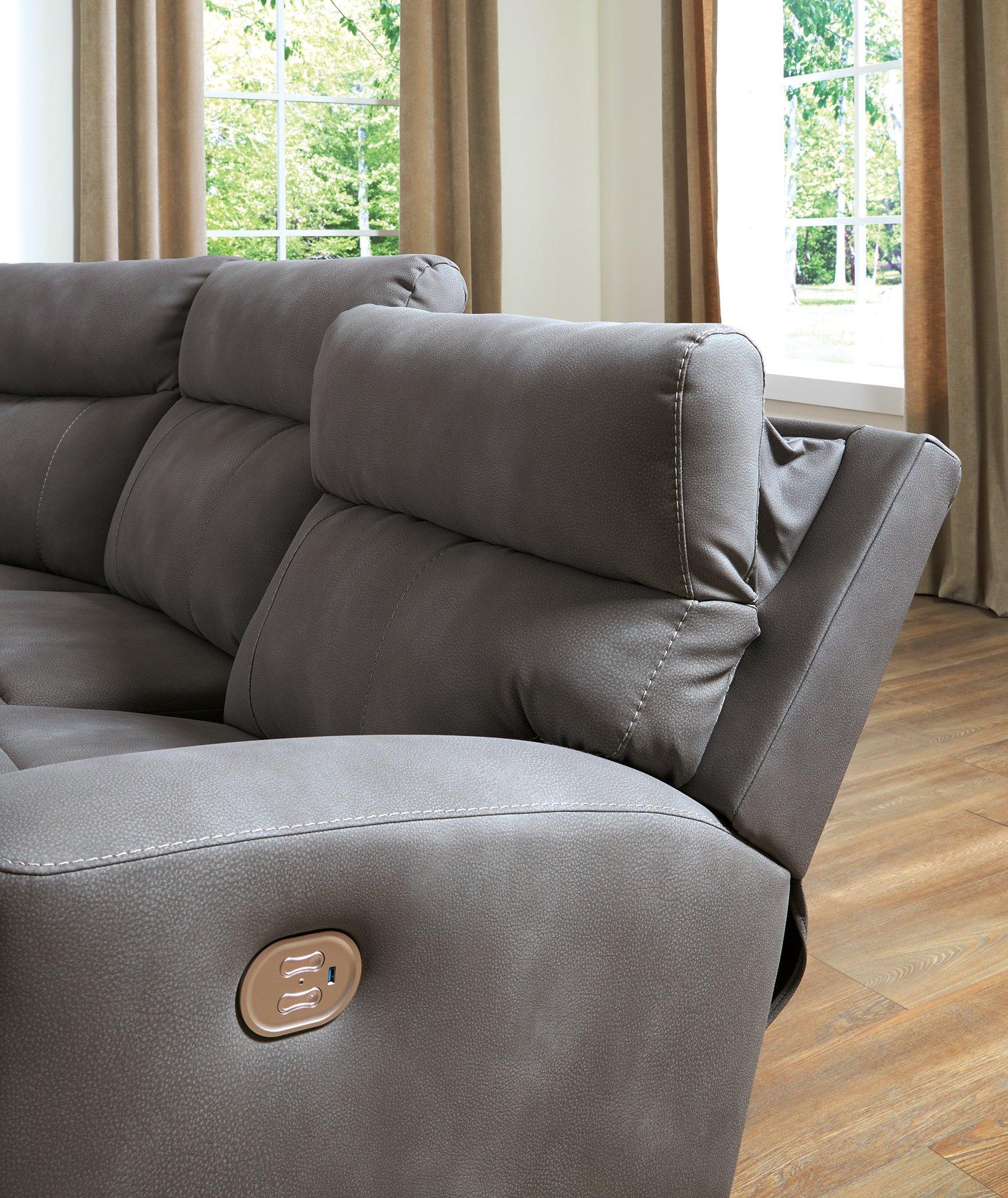 Next-Gen DuraPella Power Reclining Sectional Loveseat with Console