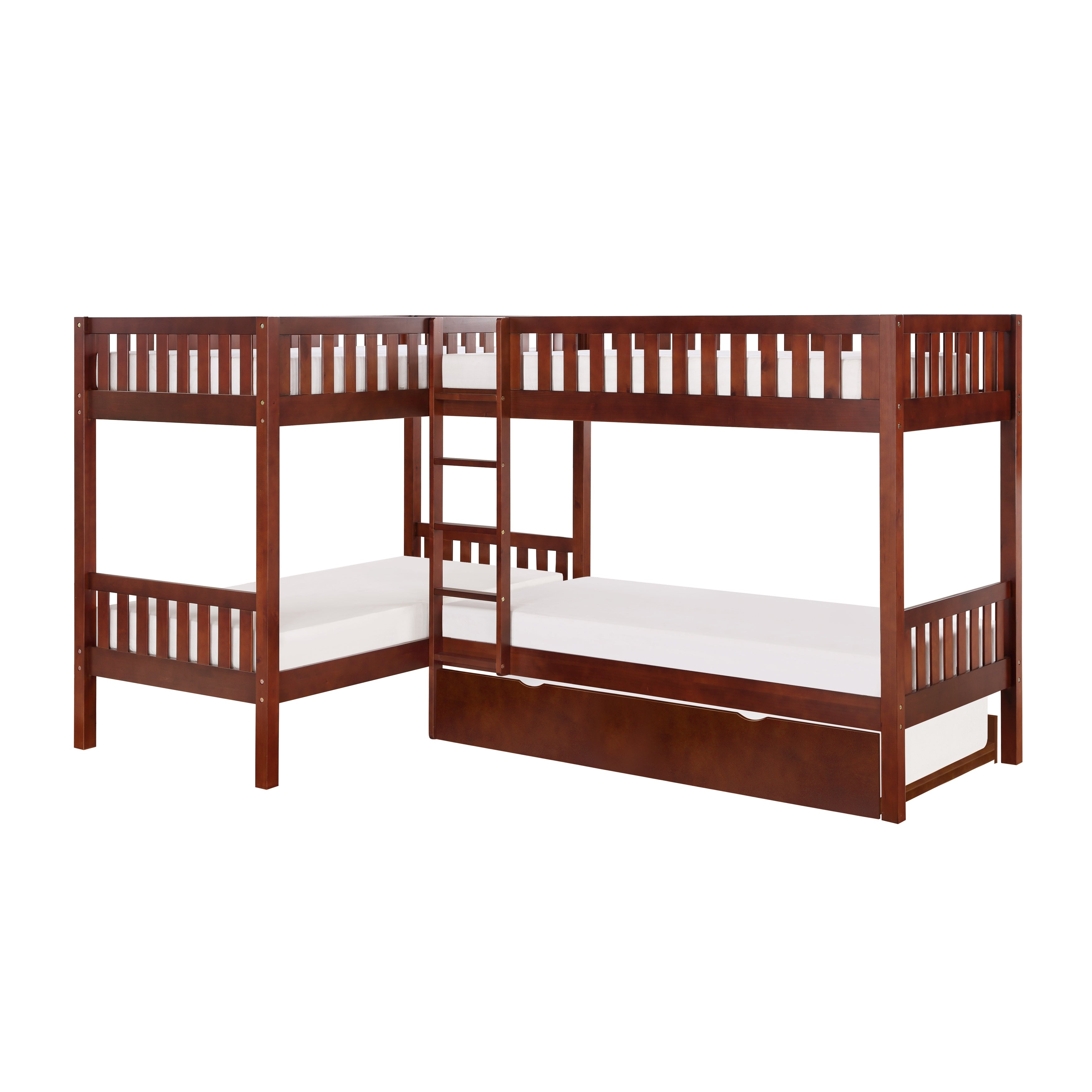 Rowe-(4) Corner Bunk Bed with Twin Trundle image