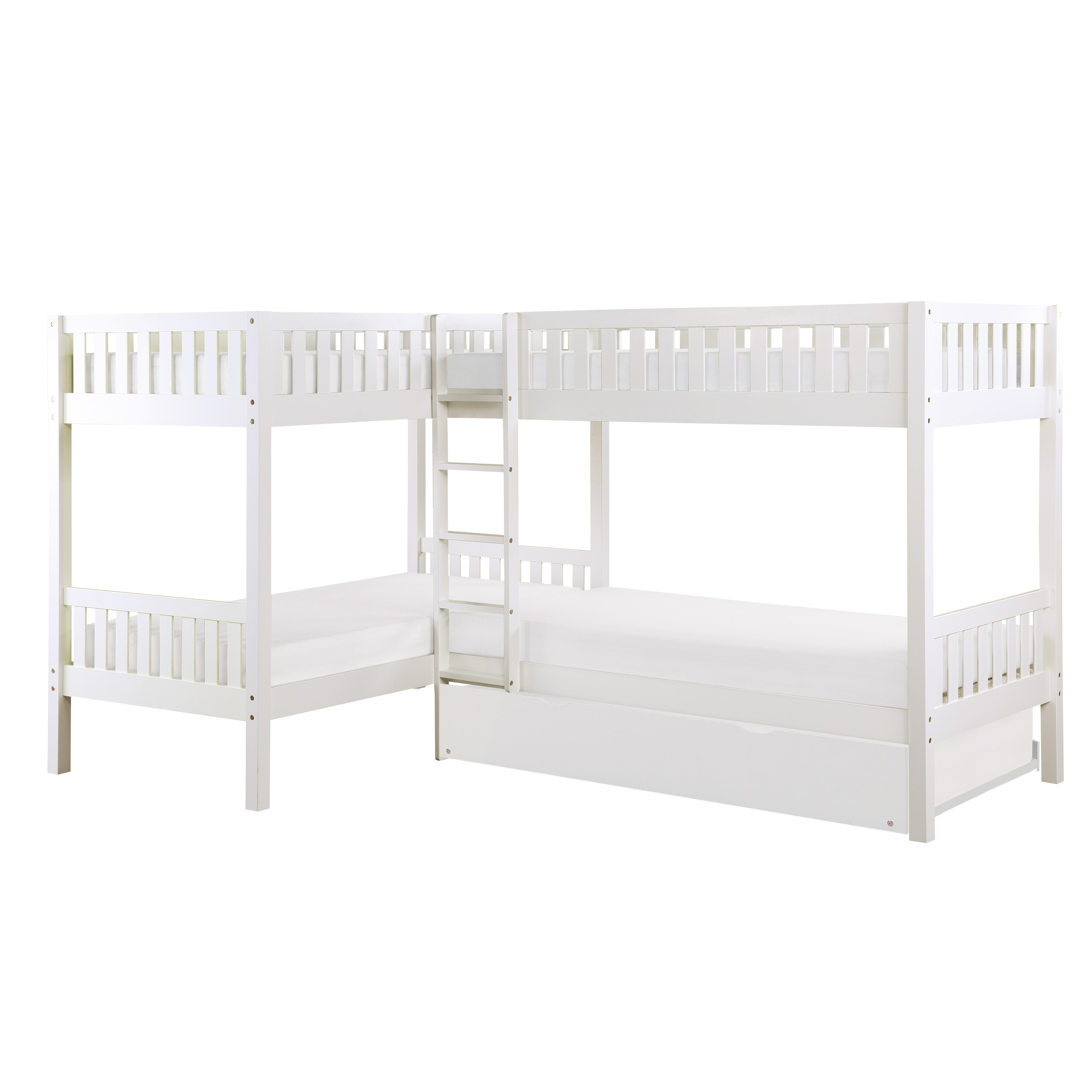 Galen-(4) Corner Bunk Bed with Twin Trundle image