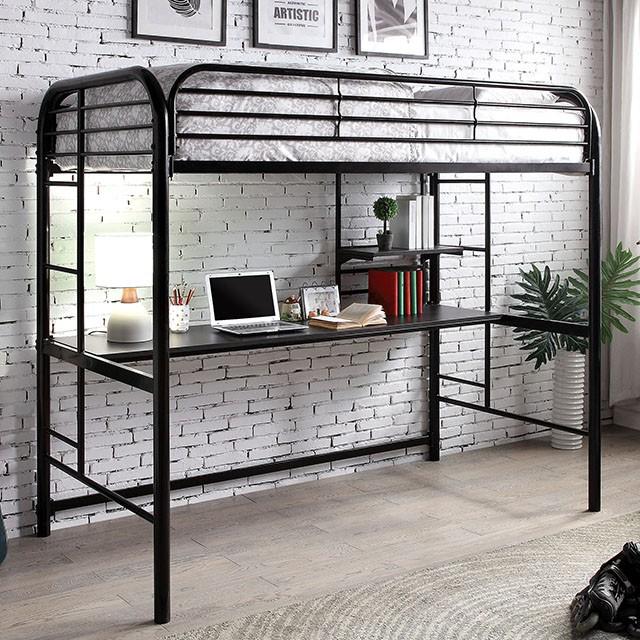 Opal Iii Black Twin Loft Bed