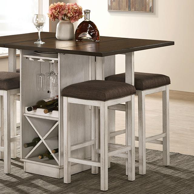 BINGHAM Counter Ht. Table w/ 2 x 15" Leaves