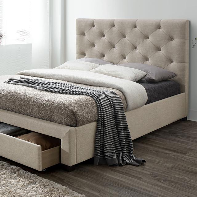 SYBELLA Cal.King Bed, Beige