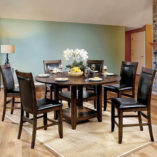 MEAGAN II Brown Cherry Round Counter Ht. Table