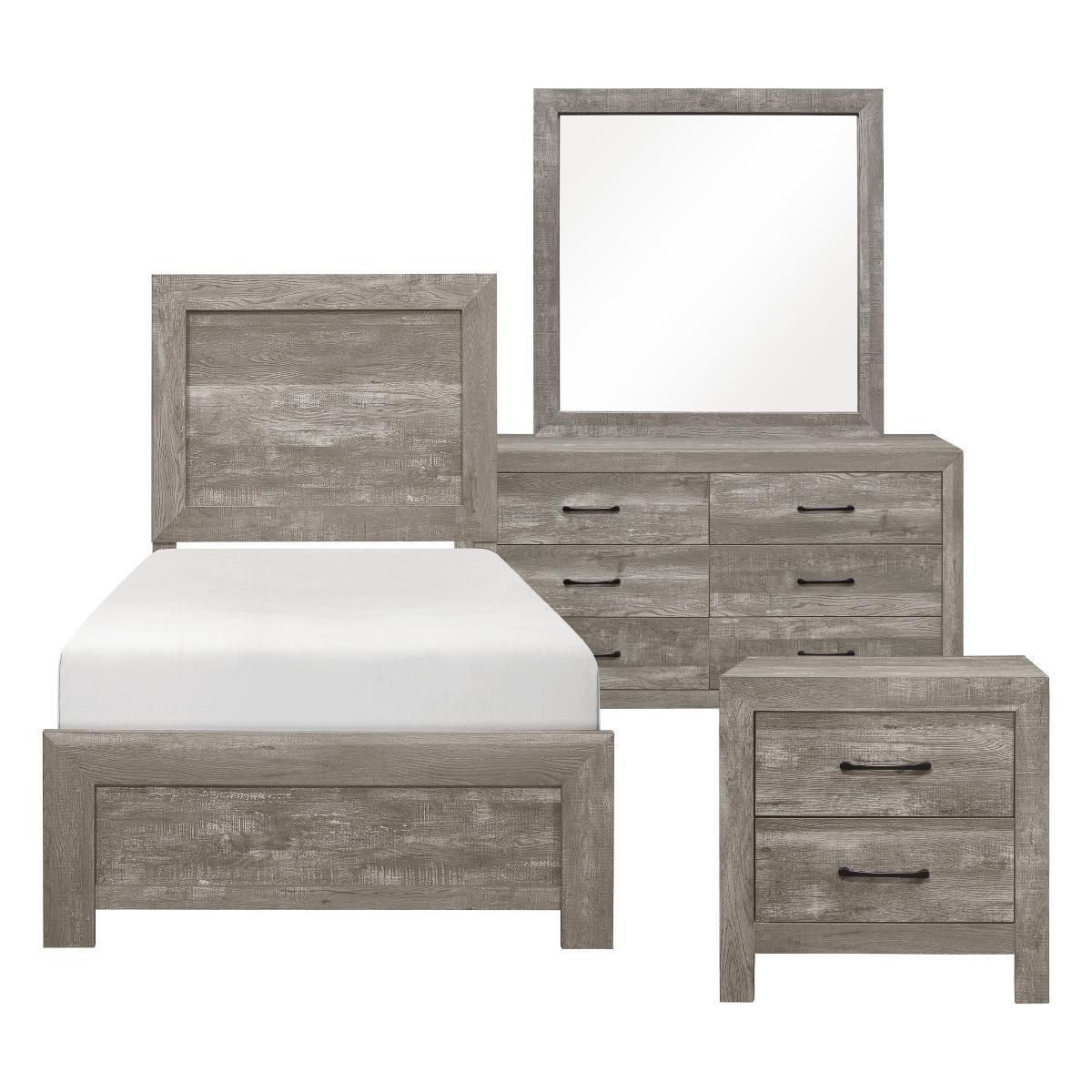 Corbin Twin & Queen 4 & 5 Piece Bed Set Gray & Natural image