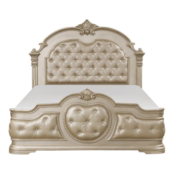 Antoinetta Queen Panel Bed in Champagne Wood 1919NC-1