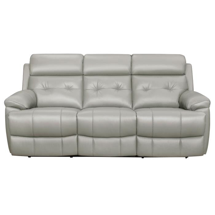 Lambent Double Reclining Sofa in Silver Gray