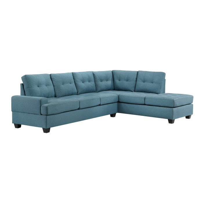 9367BUSC - (2)2-Piece Reversible Sectional with Drop-Down Cup Holders