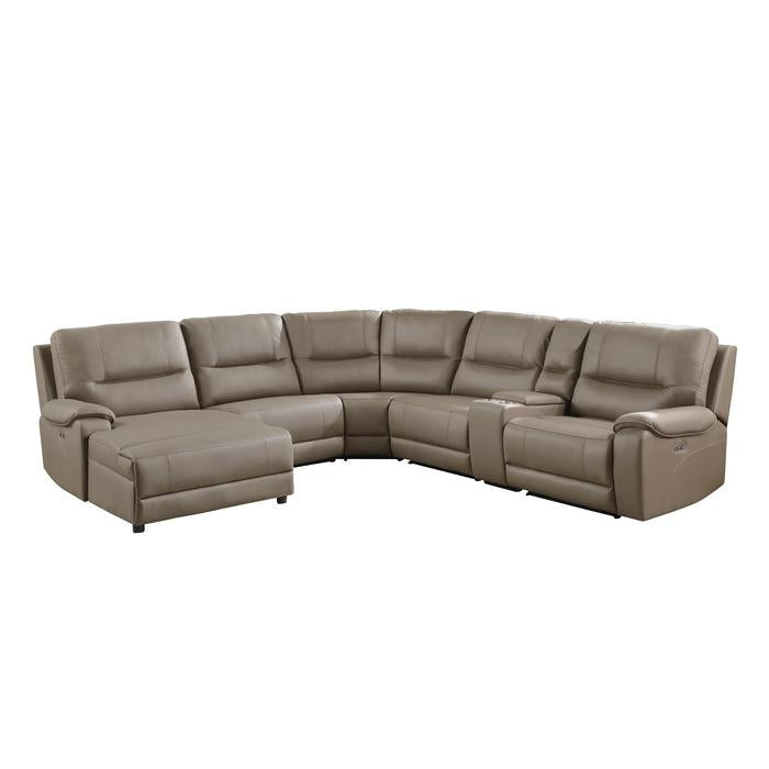 9429TP6LCRRPWH - (6)6-Piece Modular Power Reclining Sectional with Power Headrests and Left Chaise
