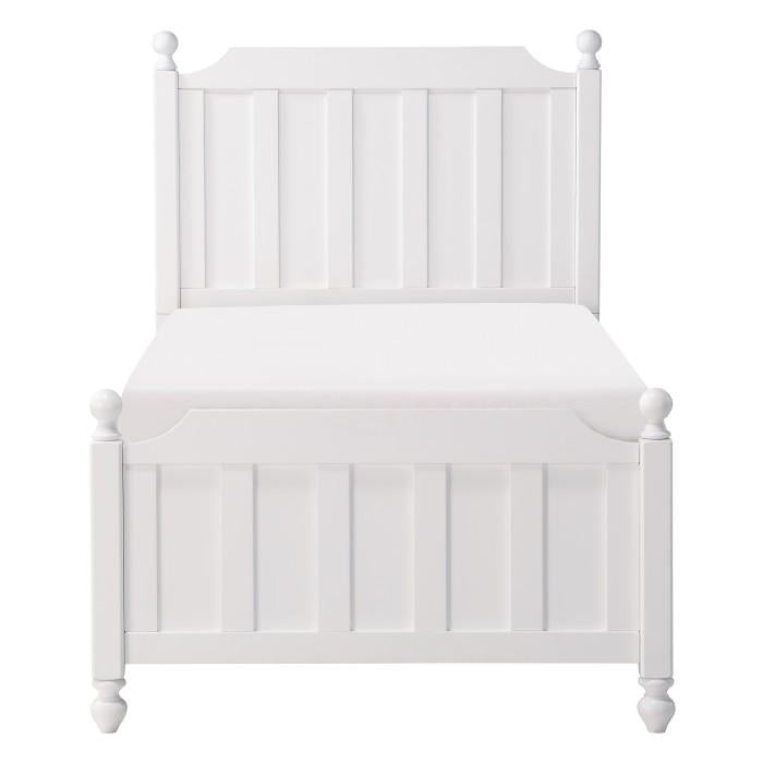 Wellsummer Twin Panel Bed in White 1803WT-1