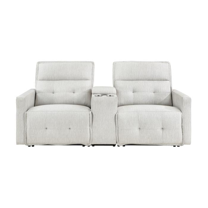 9444HMP-2CNPWH - (3)Power Double Reclining Love Seat with Center Console and Power Headrests