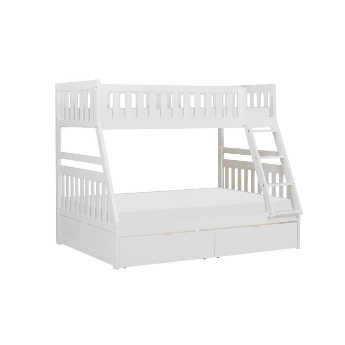 B2053TFW-1T - (4) Twin/Full Bunk Bed with Storage Boxes