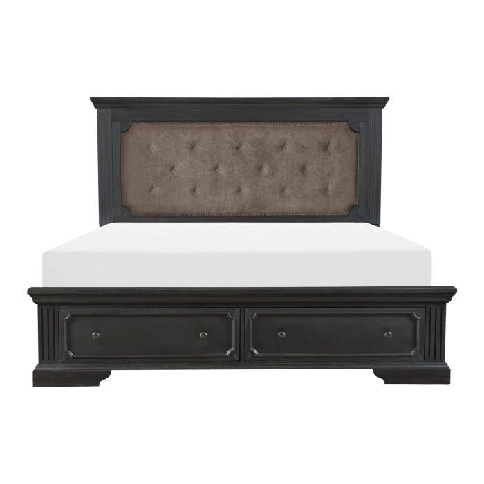 Bolingbrook King Upholstered Storage Platform Bed in Coffee 1647K-1EK