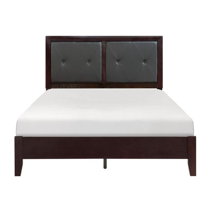 Edina Queen Panel Bed in Espresso-Hinted Cherry 2145-1