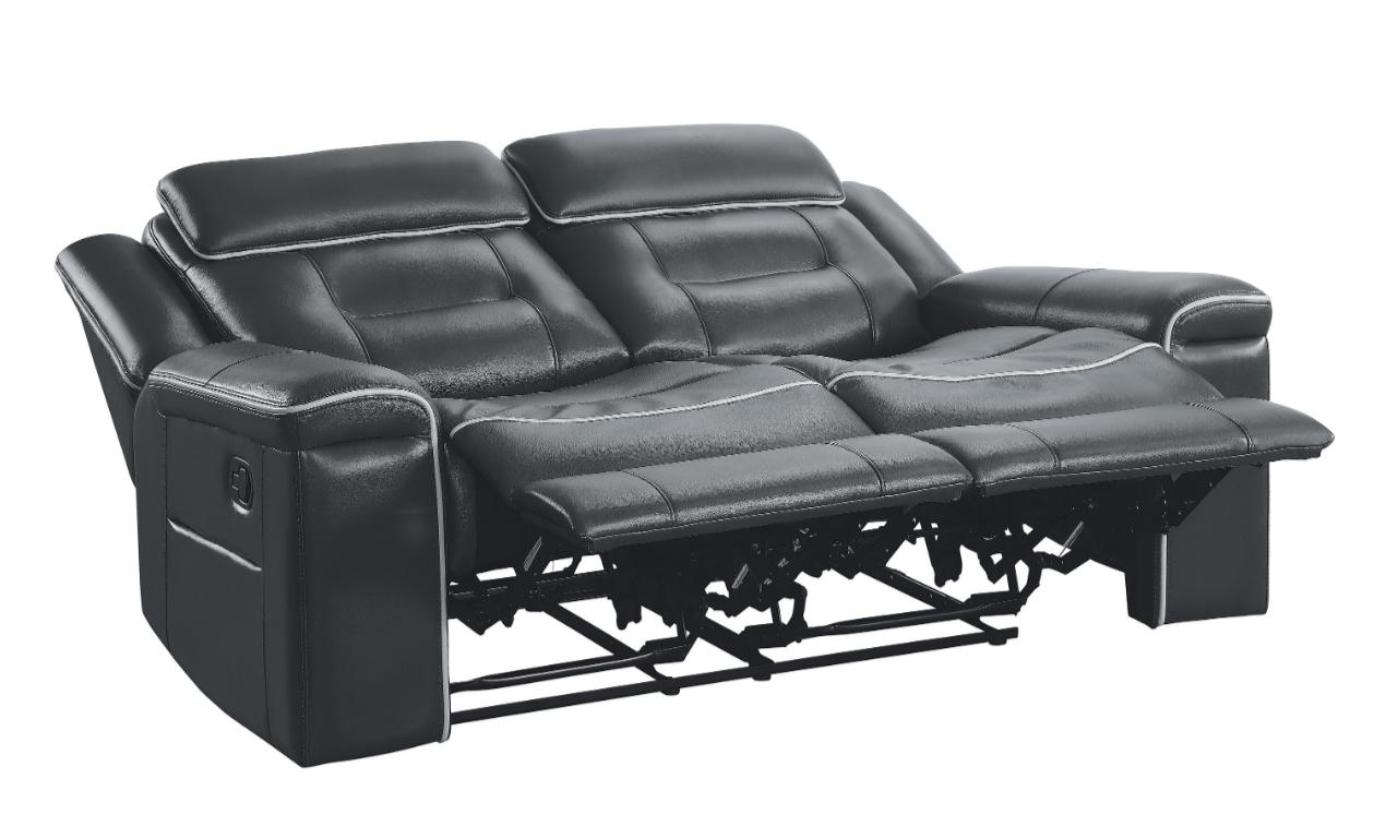 Darwan Double Lay Flat Reclining Loveseat in Dark Gray