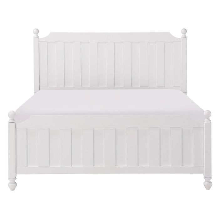 Wellsummer Full Panel Bed in White 1803WF-1