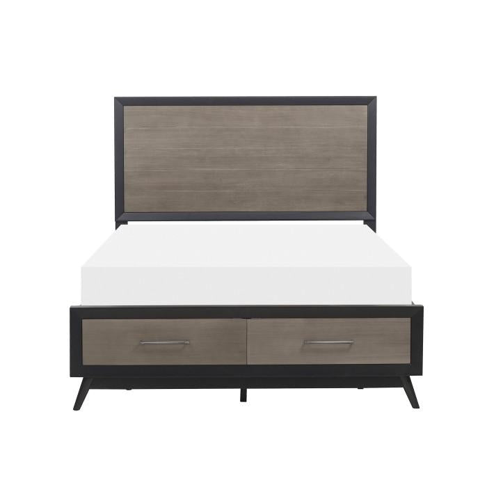 Raku (3)California King Platform Bed with Footboard Storage