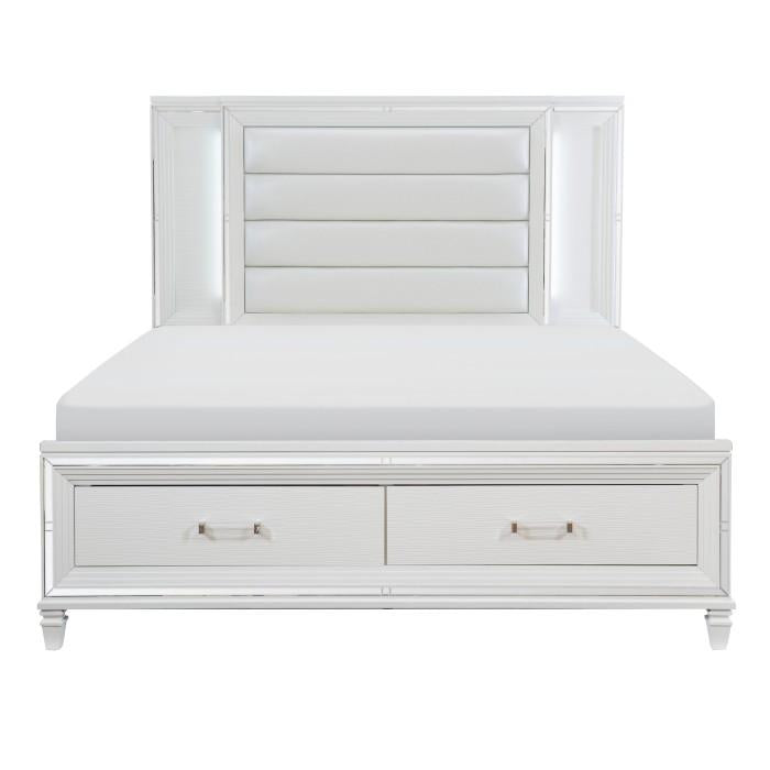 Tamsin (3) California King Platform Bed with LED Lighting and Footboard Storage