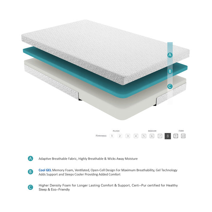 MT-G06T - 6" Twin Gel-Infused Memory Foam Mattress