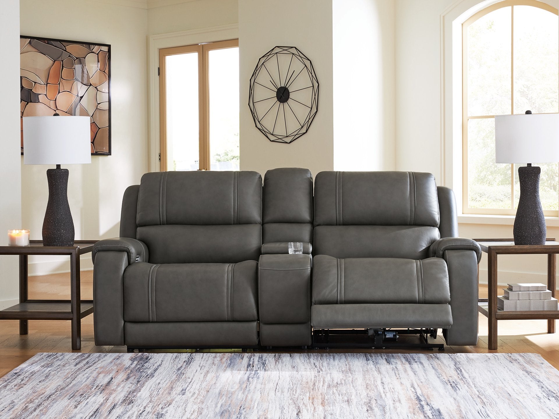 5Z - Pittson Power Reclining Sectional Loveseat with Console