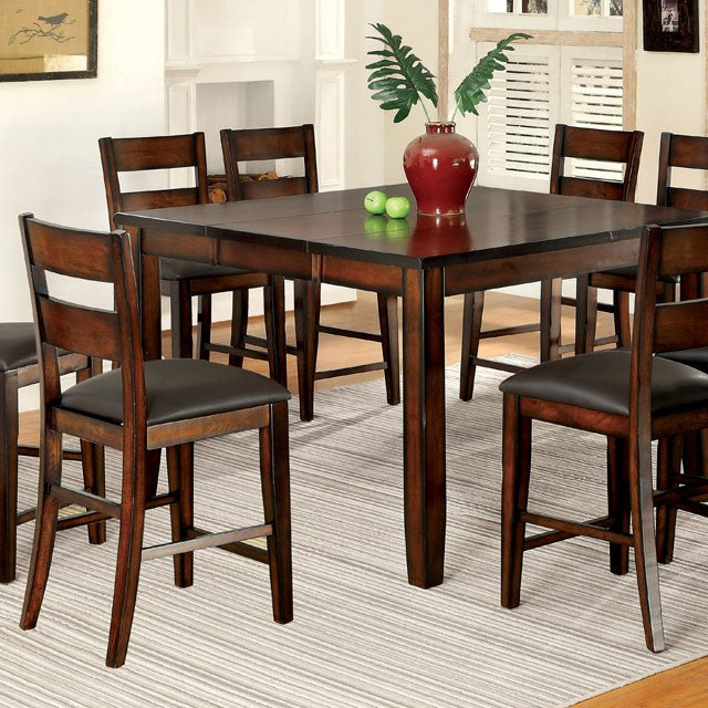 DICKINSON II Dark Cherry Counter Ht. Table w/ 18" Leaf