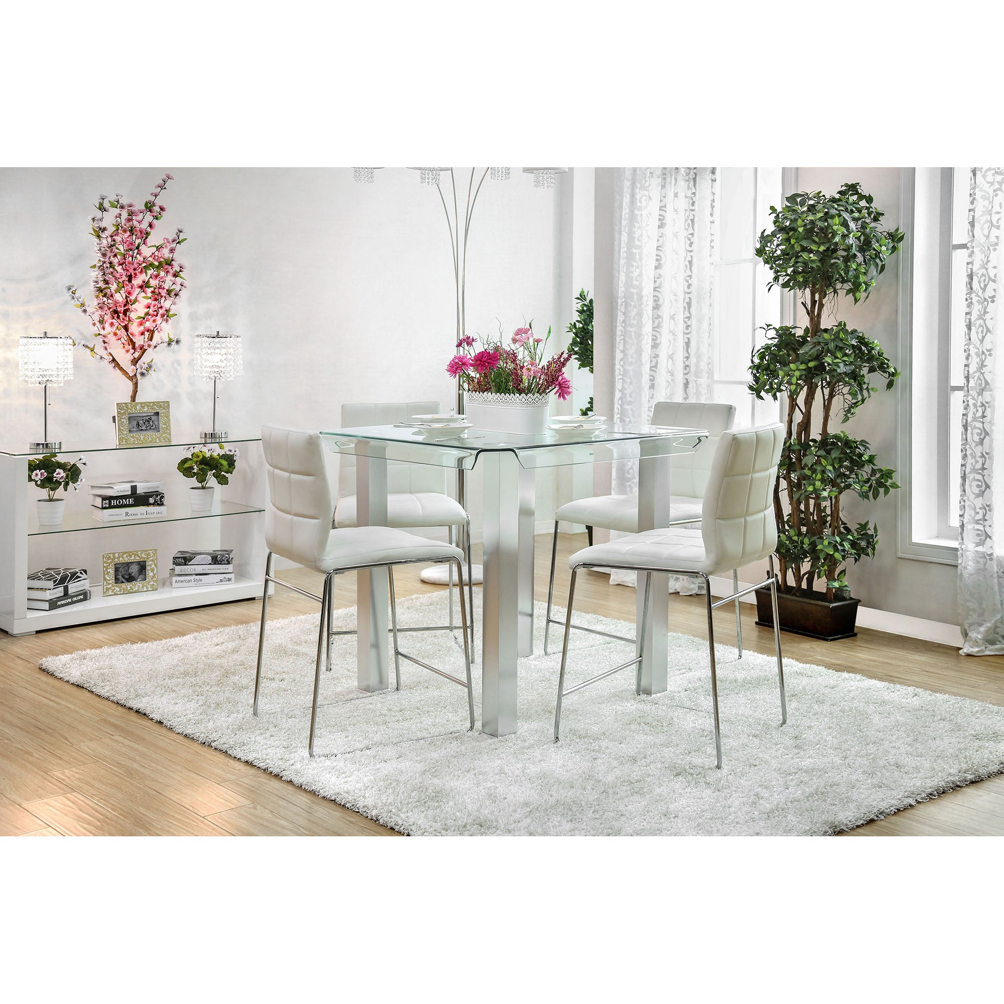 Richfield 5 Pc Counter Ht Table Set Silver